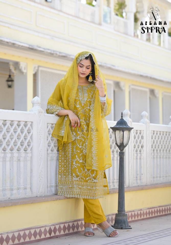 Sifra By Afsana Organza Pakistani Readymade Suits Wholesale Market In Surat
